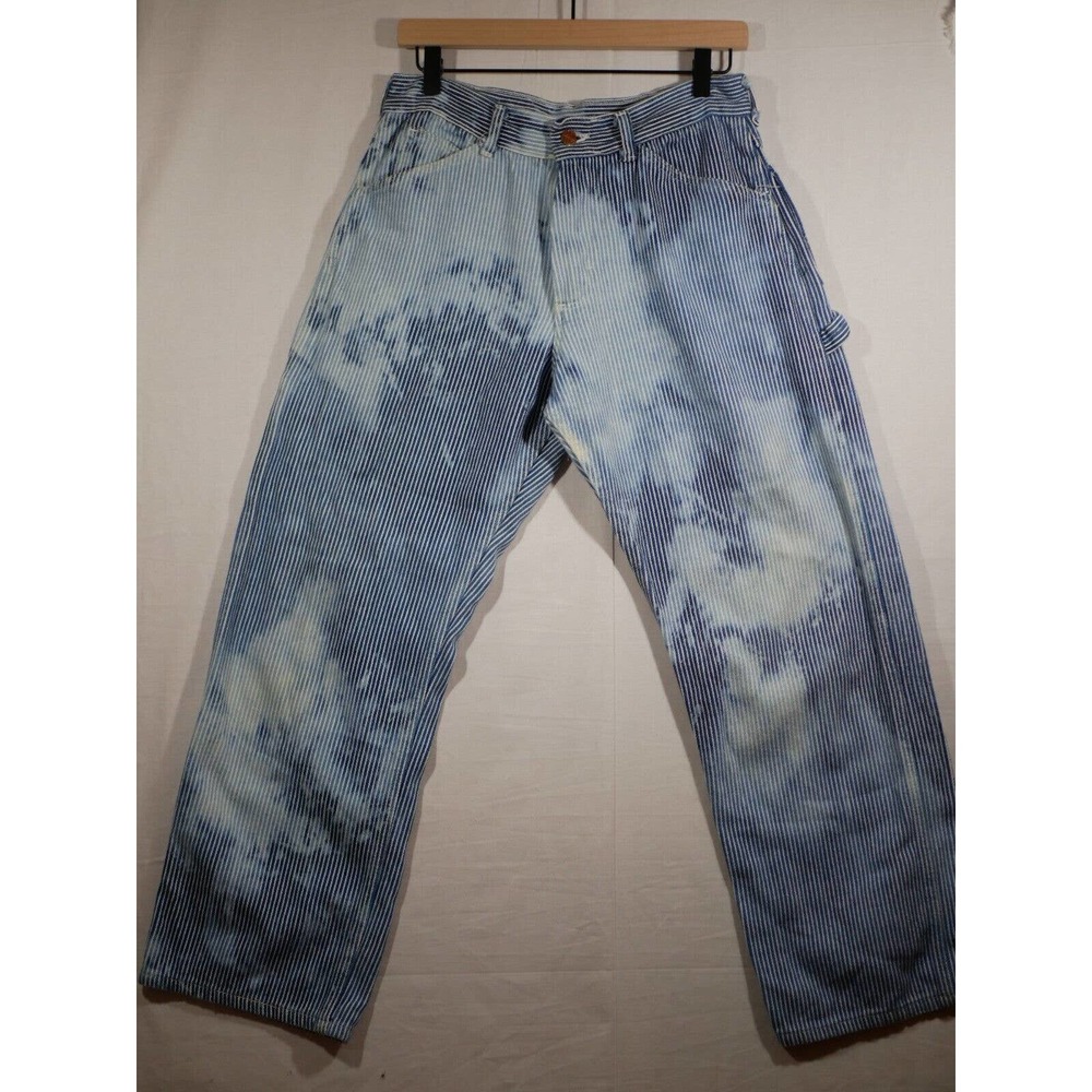 Vintage Round House Striped Jeans Mens 30x32 Straight Distressed USA